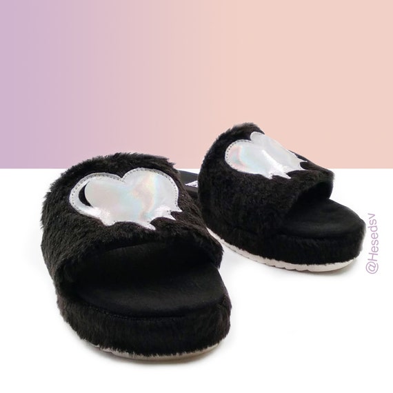Fuzzy Sandals Slippers Alternative Shoes Furry Sandals House Shoes Daily Sandals Furry Slippers Etsy