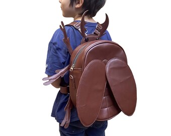 【as\"on】BEETLES BACKPACK Insect Backpack 2 Beetle Bag Plush BROWN 【BIG】22cm x 55cm