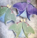 Luna Moth shaped convertible backpack | original hesed bag design with detachable wings handmade, insect purse fully customizable product logo