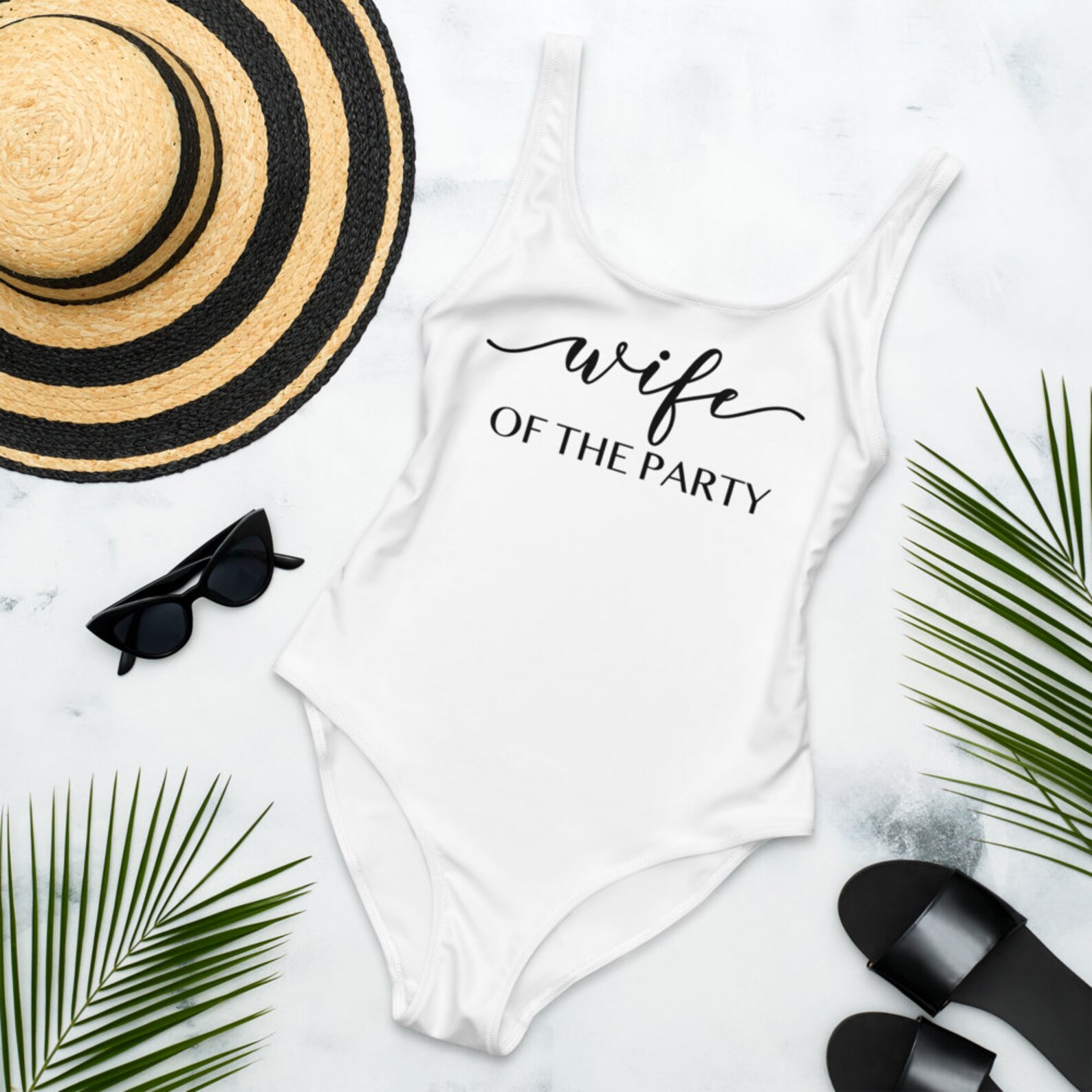 wife of the party one piece swimsuit