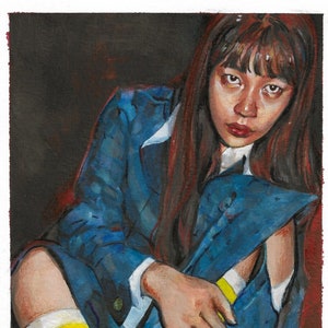 Joy Red Velvet Kpop Print Art Kdrama Fanart Pintura Acuarela Pequeña Obra de arte Gouache Corea