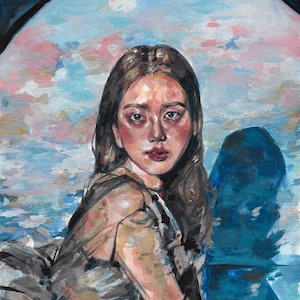 Jisoo Print Blackpink Carte postale Kpop Artwork Gift Painting Portrait Gouache Fanart Poster Home décor Coréen