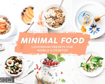 9 Minimal food Mobile and Desktop Lightroom Presets,Food Blogger, Bright Food Blogger Presets,Clean and Vibrant Instagram Filter, Influencer