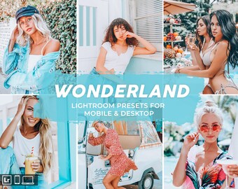 7 Wonderland Mobile Lightroom Presets AND Desktop, Photo Filter for Bloggers, Instagram Presets, Influencer Preset, Lifestyle Filters