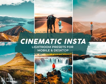 15 Cinematic insta Lightroom Presets & mobile ,Cinematic Presets Lightroom mobile,premium presets, presets desktop, cine Presets mobile