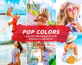 6 Pop Colors Lightroom mobile presets Colorful presets ,Fashion presets,blogger influencer ,Instagram presets, Color pop presets