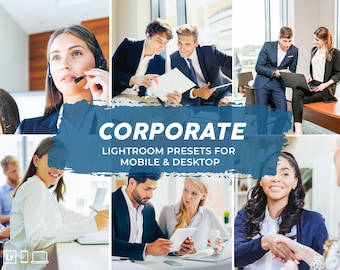 25 Corporate Lightroom Presets and mobile presets ,Corporate Headshot Lightroom Preset,clean presets professional business,business presets