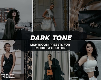5 Dark Tone Mobile Lightroom Presets Collection, Trendy Presets, Minimal Dark Tones Presets, Instagram Presets , Influencer Blogger Presets