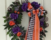 Front door Fall wreath, Halloween wreath, autumn wreath, fall decor