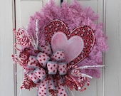Valentine Day wreath, front door wreath, winter wreath, February wreath