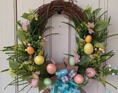 Front door Spring wreath, Easter  wreath, Easter decor