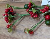 Berry pick, holiday berry pick, floral pick, Christmas decor accents