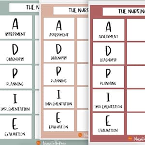 NURSE ADPIE Nurse Notes - Nurse Templates - Nursing Students - RN - Lpn - Nursing School - Nursing Process Notes - Nursing Notes