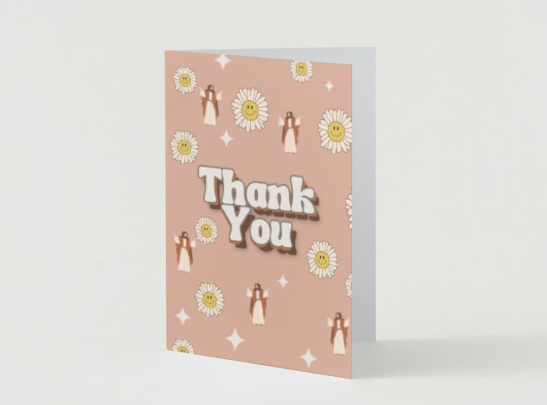 Religious Thank You Card Printable Thank You Card Pink Etsy