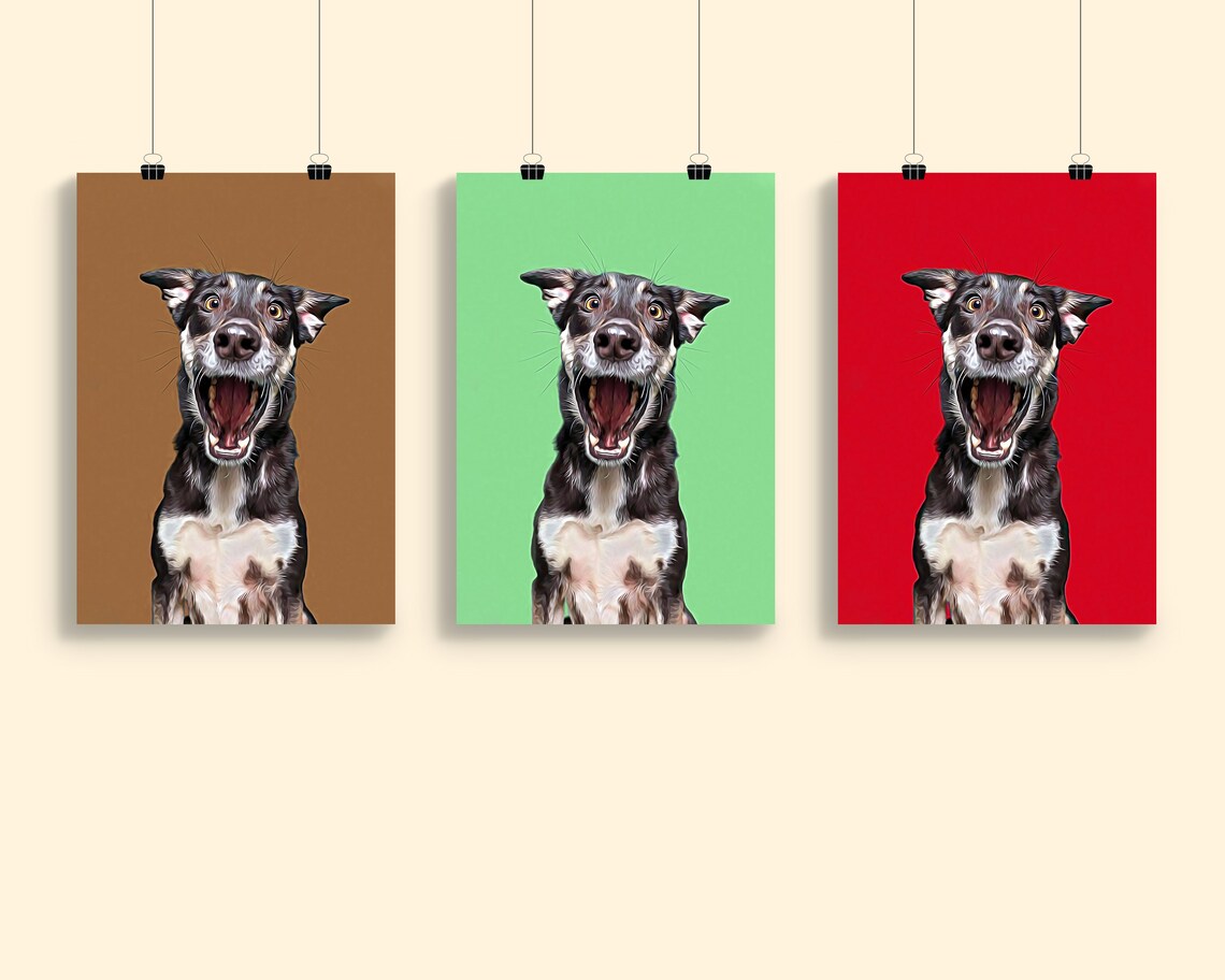 Benutzerdefinierte Porträt Hund Druck Poster Tiere Etsy