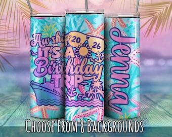 Vaso de crucero personalizado para cumpleaños: regalo para una escapada a la playa