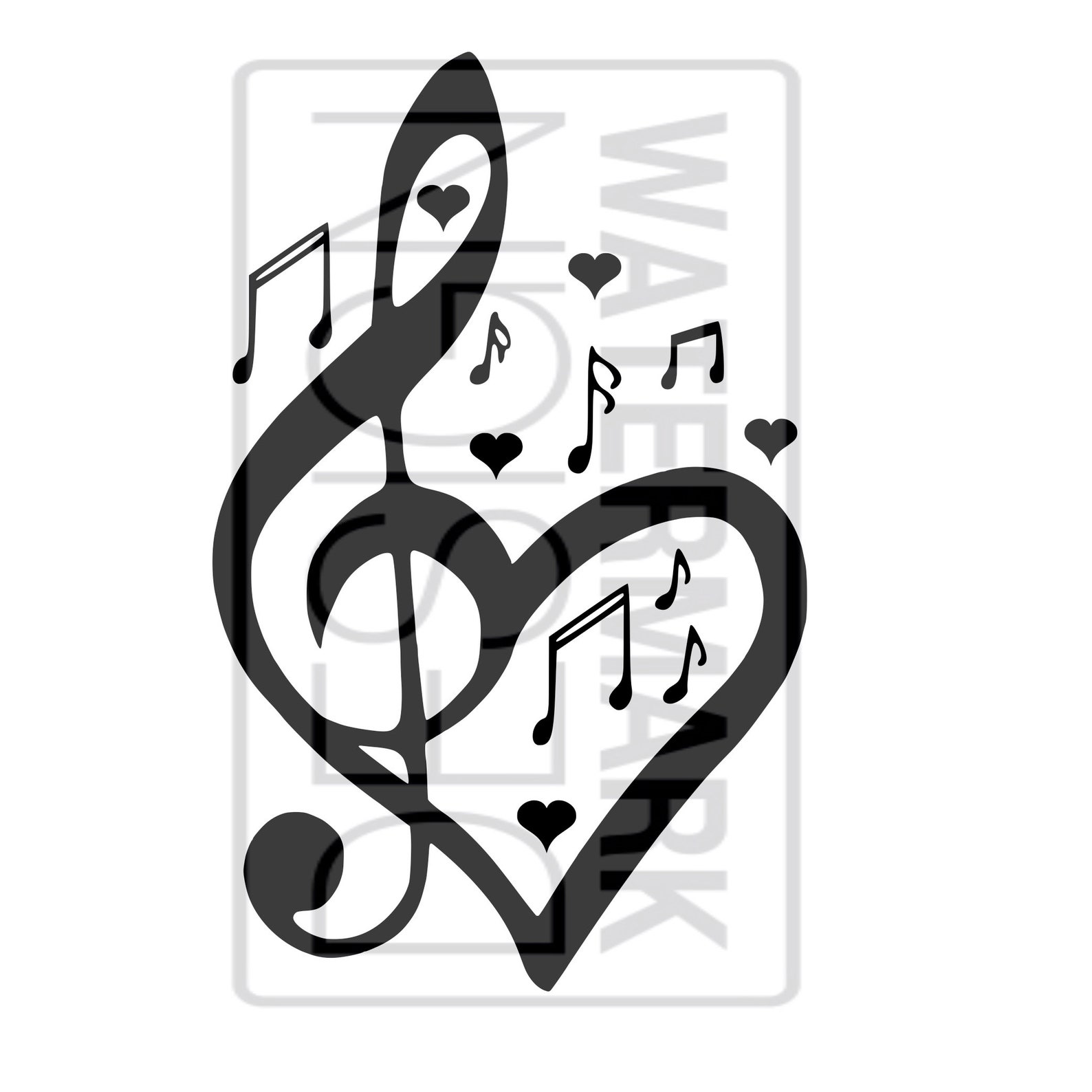 Heart Love Music Notes Cricut Silhouette Cameo Cut Etsy