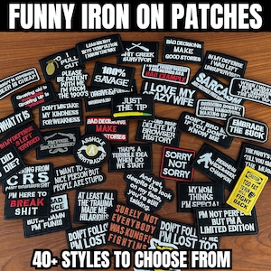 Funny Tactical Morale Patches for Hats / Bags/ Ect - Choose Your Patch - Over 40 Iron On Patches to Choose From - Funny Dad Gift - Gift Idea