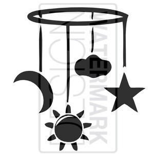Baby Nursery Mobile Cricut Silhouette Cameo Cut Files - Etsy