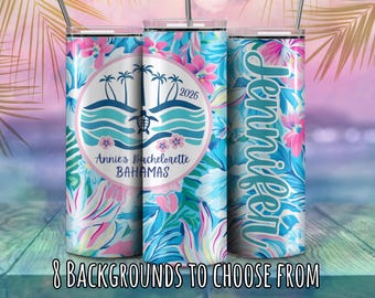 Vaso tropical personalizado / Taza de viaje personalizada para vacaciones, regalo de despedida de soltera