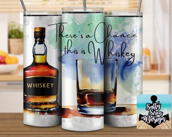 Whiskey Tumbler Cup: 20 oz Stainless Steel Insulated Sublimated Cup