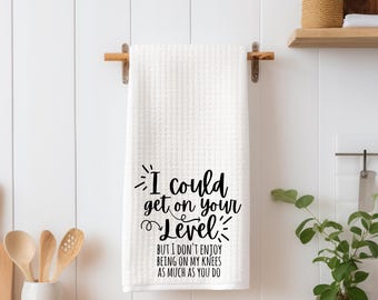 Funny Kitchen Tea Towel: Rude Humor, Farmhouse Style, Baking Gift
