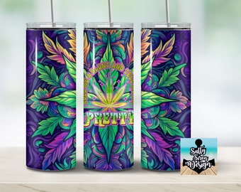 Marijuana 20oz Skinny Tumbler Cup – 'Roll Me A Blunt' Sublimated Metal Tumbler