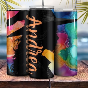 Custom Name Witch Tumbler -  Witch Themed Gift Idea - Halloween Themed 20 Ounce Skinny Tumbler Cup - Trending Halloween Gift for BFF or Mom