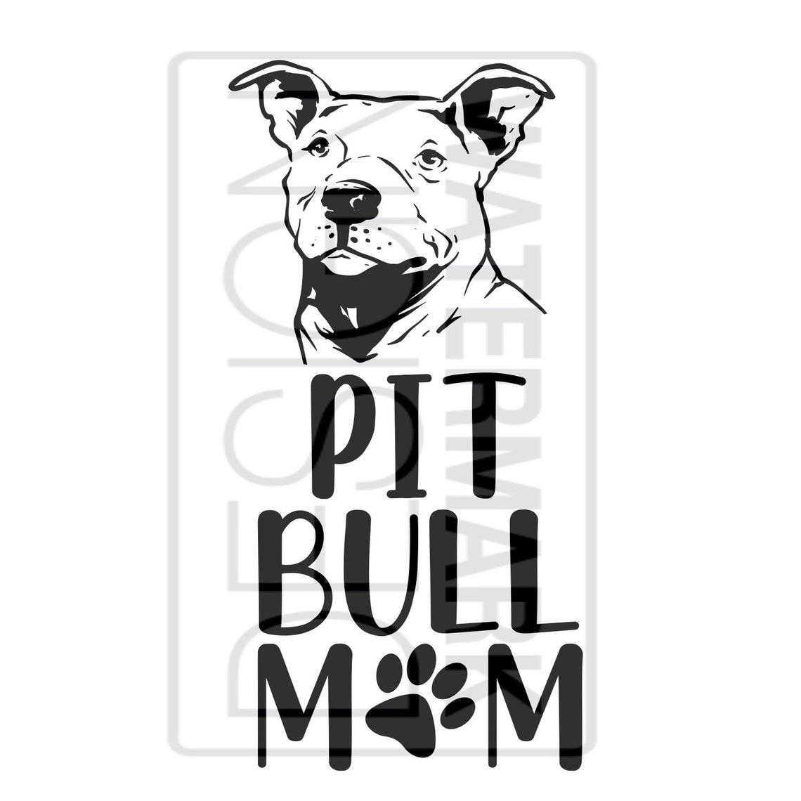 Pit Bull Mom Cricut Silhouette Svg Vector Image - Etsy Hong Kong