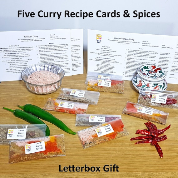 Kit de recettes de 5 curry avec des épices Boîte aux lettres