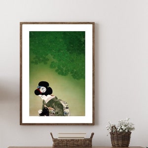 Geisha girl print, Geisha art, Geisha painting, Japanese woman print, Japanese women poster, Japanese artrwork, Ukiyo-e print poster