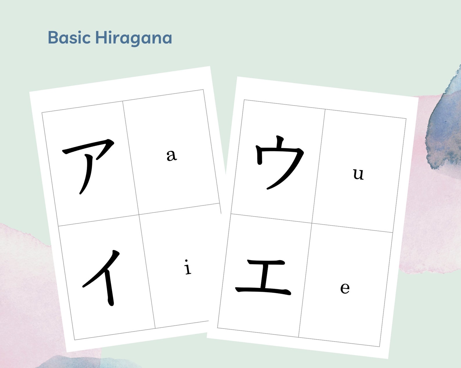 Japanese Katakana Flashcards Basic Additional Complete Pack Etsy