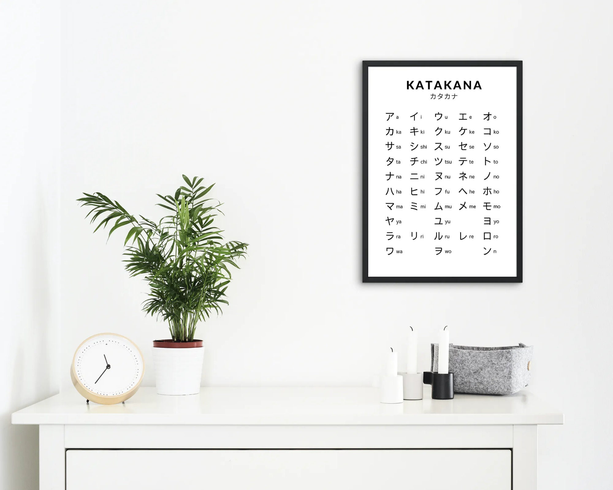 japanese alphabet poster hiragana katakana chart print etsy