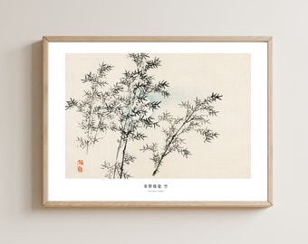 Japanese art print, Bamboo print, Bamboo poster, Zen wal art, Zen decor, Japanese woodblock, Traditional Japanese vintage prints, Gift idea