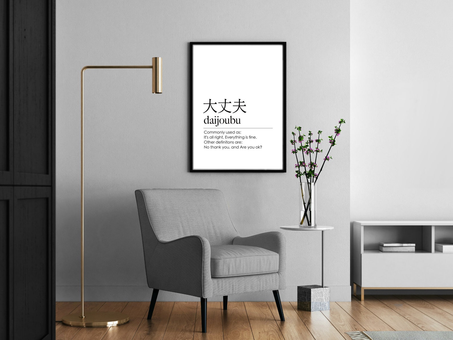 Daijoubu Definition Japanese Word Print Printable Wall Art Etsy