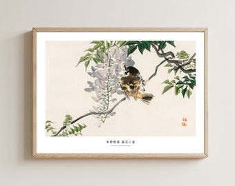 Japanese art print, Japanese bird art, Vintage woodblock print, Japanese prints, Japan poster,  woodblock print, Japan print, Japan wall art