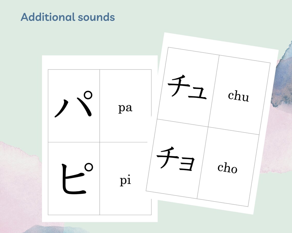 Japanese Katakana Flashcards Basic Additional Complete Pack Etsy