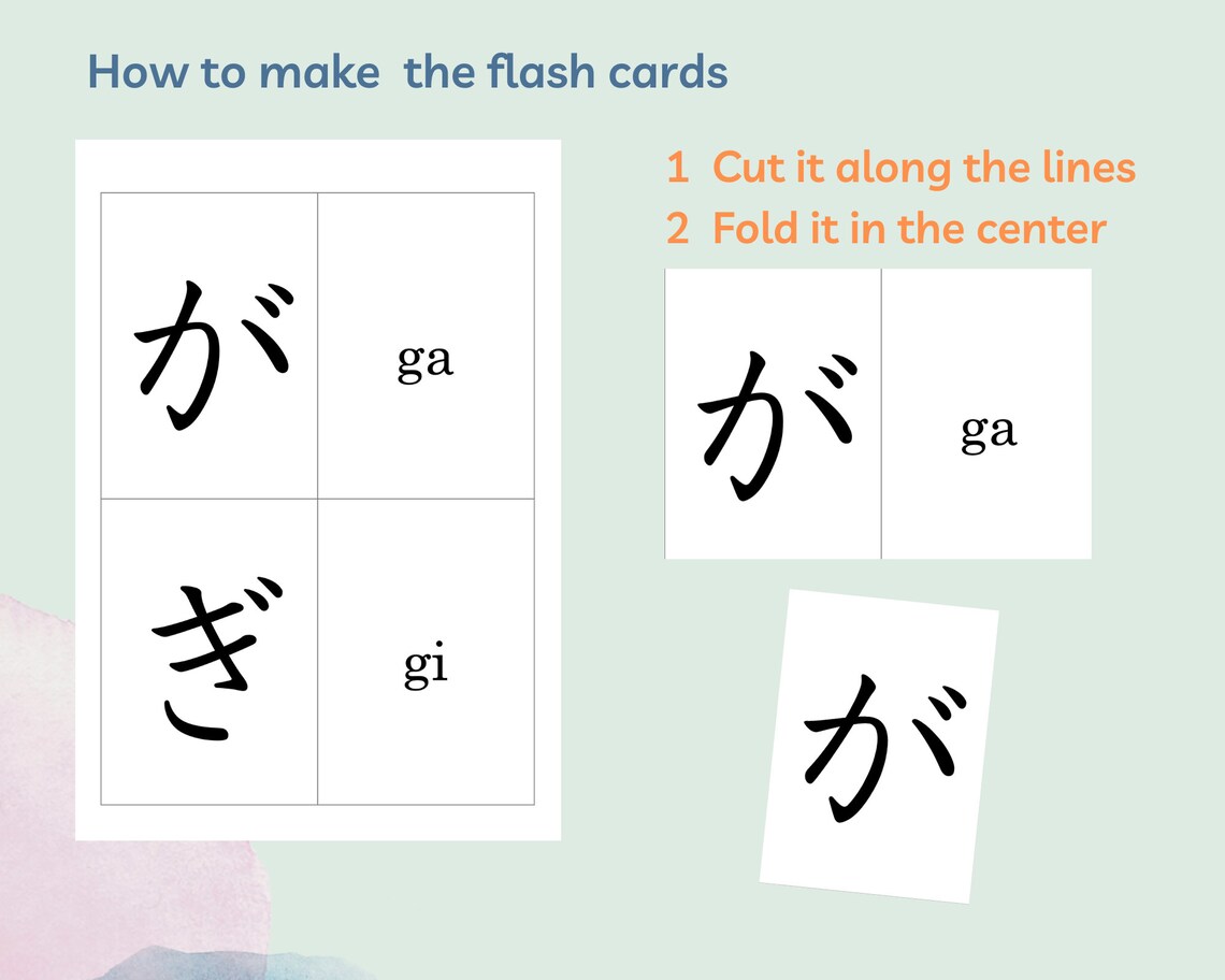Japanese Hiragana Flashcards basic Additional Complete Pack Etsy