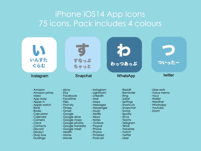 iOS 14 App Icons Personalised Home Screen Learn Japanese