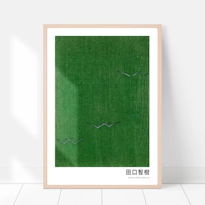 Japandi wall art, Vintage Japanese wood block print  by Taguchi Tomoki, Emerald green Seagull print, Japan decor, Japan print, vintage art