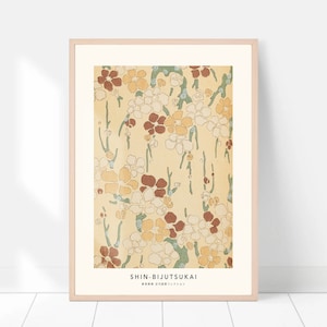 Japanese Flower Art Prints, Vintage Print, woodblock print, Japanese Art, Art Print, Botanical Art, Flower Art , Wall Decor, Asian Art