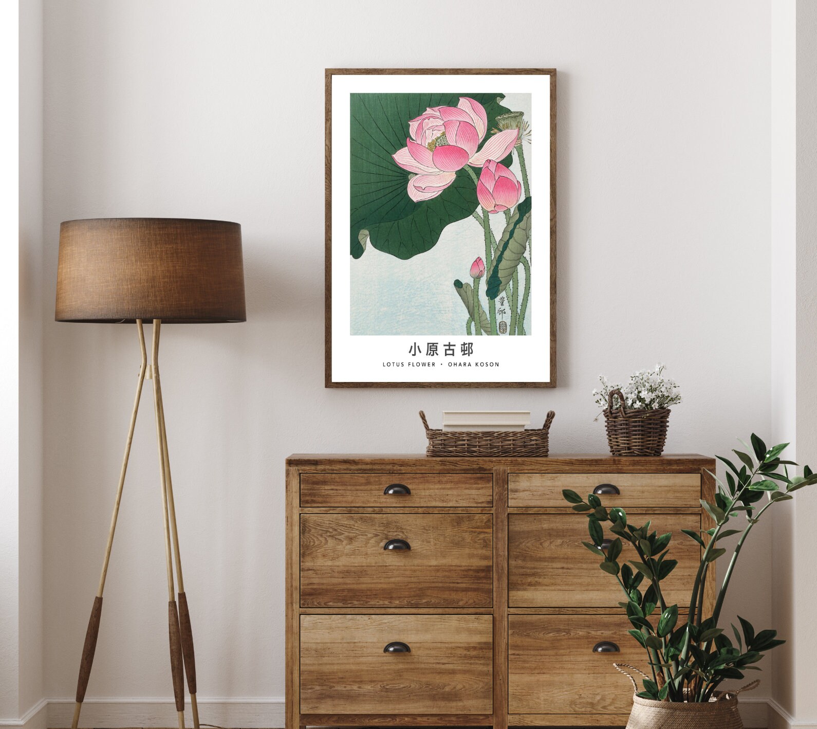 Vintage Japanese Lotus Flower Wall Art by Ohara Koson, Zen Garden Decor ...