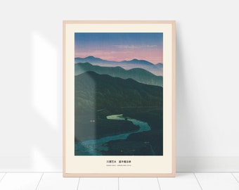 Japanese art print, Kawase Hasui, Ioridani pass, Japanese print, Vintage Japanese poster, woodblock print, Shin-Hanga, Japan Wall Art