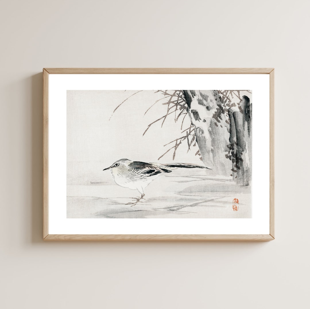 Vintage Japanese Bird Art - Spotted Sandpiper by Kōno Bairei | Meiji ...