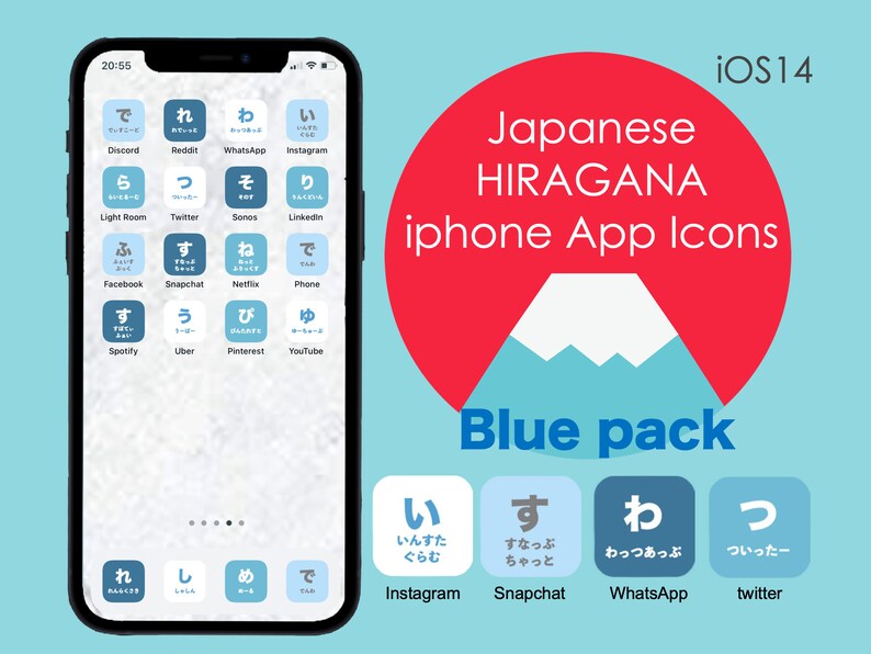 iOS 14 App Icons Personalised Home Screen Learn Japanese