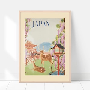 Japan print, Japan travel poster, Japan poster, Japan travel print, Japan wall art, Japanese gift, retro travel poster, retro wall art