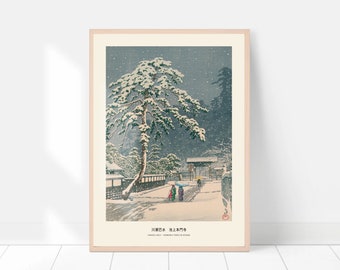 Honmonji Temple Print by Kawase Hasui - Fine Art Reproduction