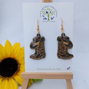 Glitter Cowgirl Boot Earrings: Handmade Country Western Jewelry