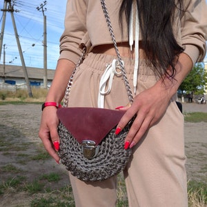 bolso de ganchillo / bolso de punto / bandolera / bolso bandolera / bolso de punto / bolso gris / bolso de diseño / hecho a mano / bolso hecho a mano práctico bolso häkeln