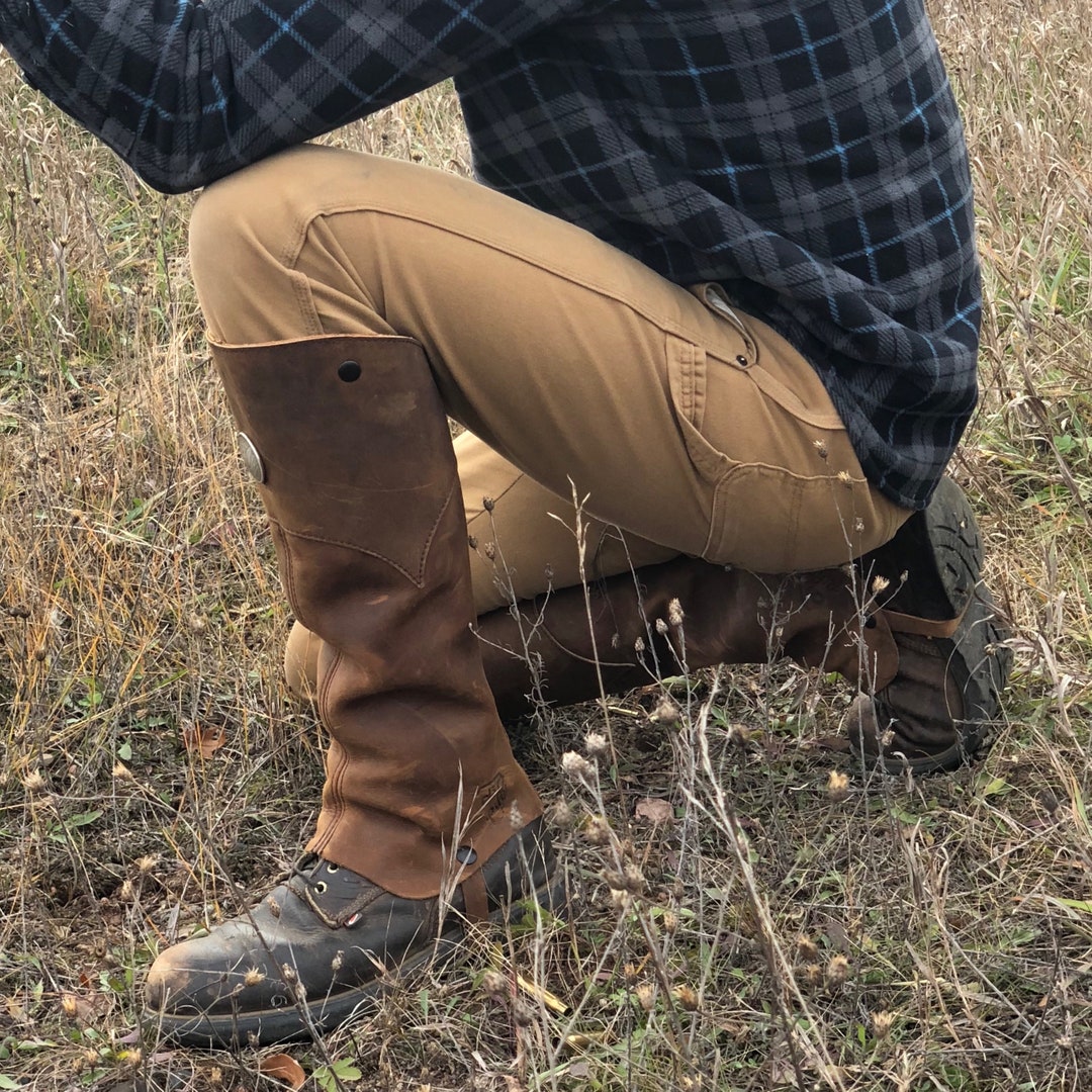 Leather Hunting Gaiters Chaps Hiking Gaiters Leather Snake Gaiters Half